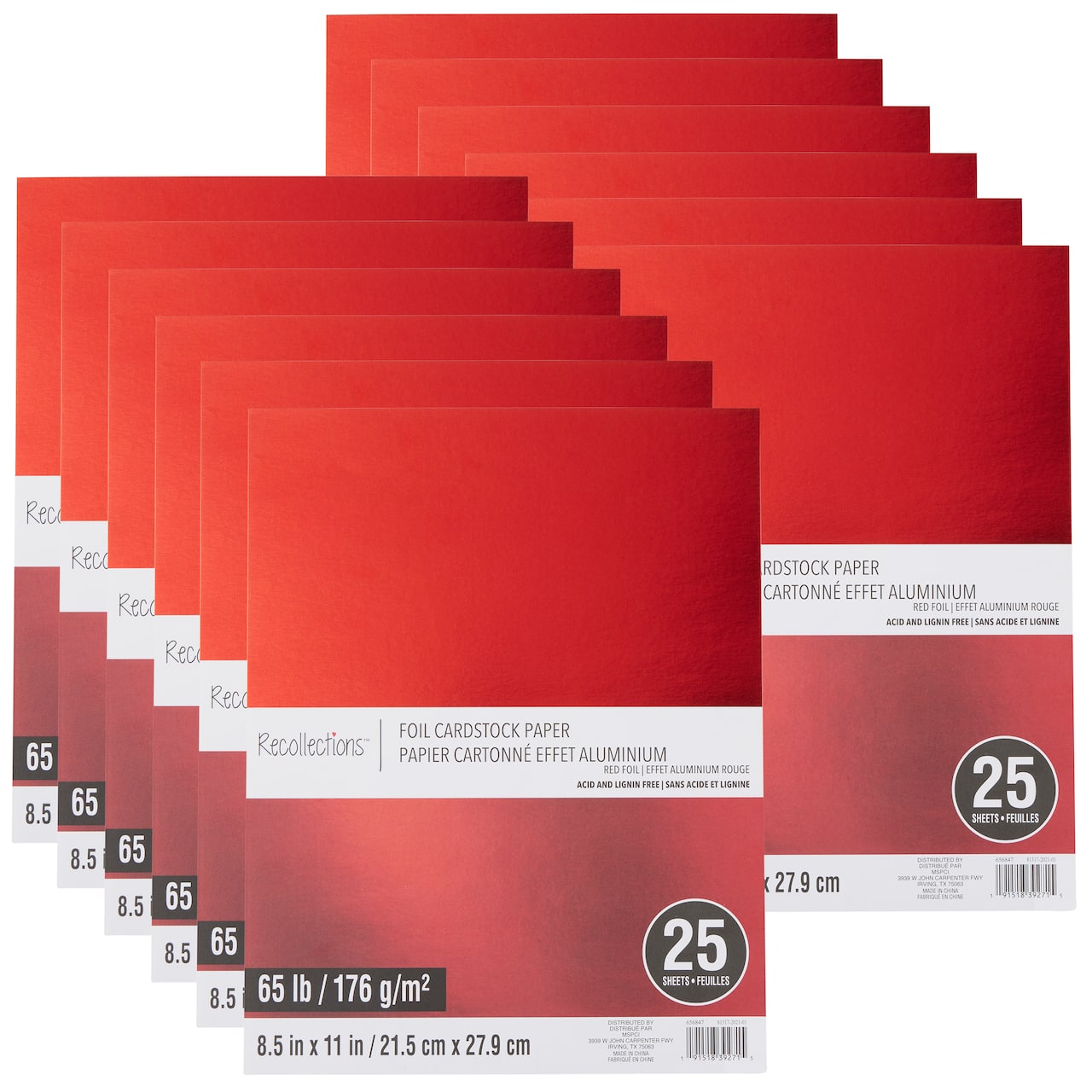 12 Packs: 25 ct. (300 total) 8.5" x 11" Foil Cardstock Paper by Recollections™